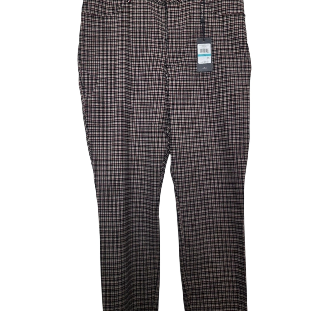 $90 Tommy Hilfiger Women's Red Tribeca Plaid Printed Skinny Ankle Pants Size 14